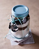 Gift of home-made cake mix in screw-top jar