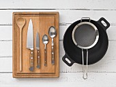 Kitchen utensils for preparing wok vegetables