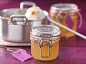 Elderflower jam in jars