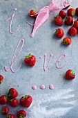 'I love you' written in pink icing