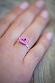 A ring with a sugar heart for Valentine's Day