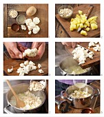 Preparing porrige with cauliflower