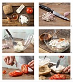 How to prepare savoury quark & cream cheese bread rolls with tomato