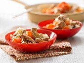 Turkey strips with chickpeas and carrots