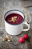 Beetroot soup with raspberries