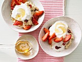Strawberry muesli with millet and oats