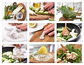 How to prepare asparagus salad with prawns