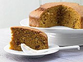 Sliced carrot and nut cake