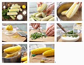 How to prepare corn on the cob with parsley mayonnaise