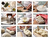 How to prepare a savoury sesame seed yeast plait with olives and rosemary