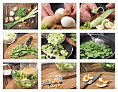 How to prepare green egg salad with peanuts