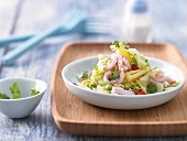 Coleslaw with gammon, pineapple and chilli vinaigrette