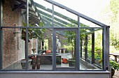 Lounge area in modern conservatory extension