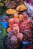 Assorted potatoes at a food market in La Paz, Bolivia, South America