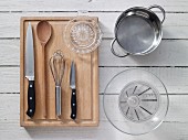 Kitchen utensils for making fruit salad