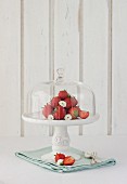 Strawberries on a cake stand