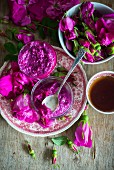 Jam made from fresh rose petals