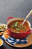Mexican bean soup with coriander