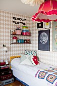 Girl's bedroom in Scandinavian retro style