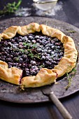 Blueberry tart with thyme
