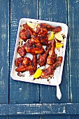 Barbecue chicken winga and drumsticka