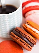 Macarons and a cup of coffee