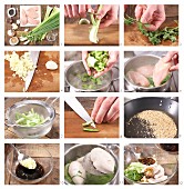 Asiatischer Hähnchensalat zubereiten