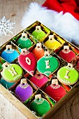Gift box of Christmas ornament cookies