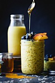 Healthy Golden milk overnight oats for breakfast (gluten-free)