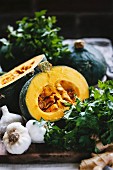 Ingredients for kabocha squash soup