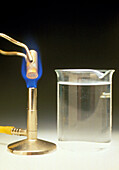 Copper bar heated over bunsen burner