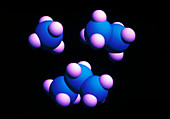 First three alkane molecules