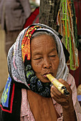 Myanmar Woman Smoking