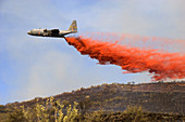 C-130 Aircraft Dropping Fire Retardant