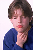 Boy with sore throat