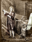 Newton analyzing the Ray of light