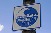 Tsunami Evacuation Route Sign
