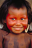 Child of the Kayapo tribe. Para,Brazil