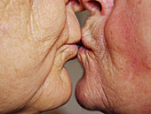Senior Couple Kissing