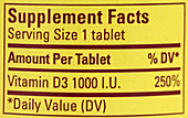 Vitamin D label