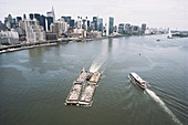 Garbage Scow on East River,NYC,USA