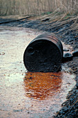 Leaking oil drum