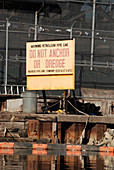 Warning Sign Along Newtown Creek,NYC