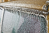 Ice-encased car in Iowa ice storm