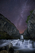 Waterfall and Starry Sky