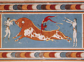 Bull-Leaping Fresco from Minoan Culture