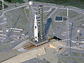 SLS Rocket on Launchpad,artwork