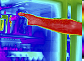 Thermogram of Hand in Refrigerator