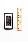 Electronic and Glass Thermometer