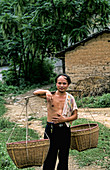 Chinese Farmer w Baskets